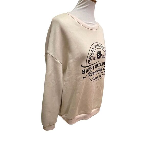 SHEIN Happy Helloween Crewneck Cream Colored Sweatshirt Size 2XL-NWOT - Picture 6 of 8